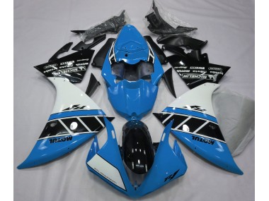 Glänzend Hellblau Weiß & Schwarz 2012-2014 Yamaha R1 Motorrad Verkleidung