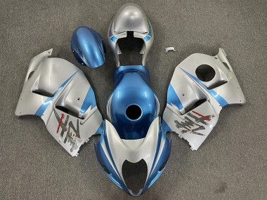 Glänzend Hellblau & Silber 1997-2007 Suzuki GSXR 1300 Motorrad Verkleidung