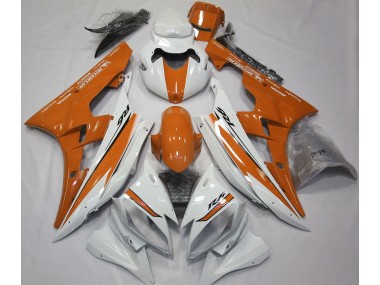 Glänzend Weiß & Orange 2006-2007 Yamaha R6 Motorrad Verkleidung