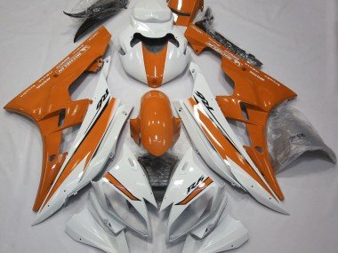 Glänzend Weiß & Orange 2006-2007 Yamaha R6 Motorrad Verkleidung