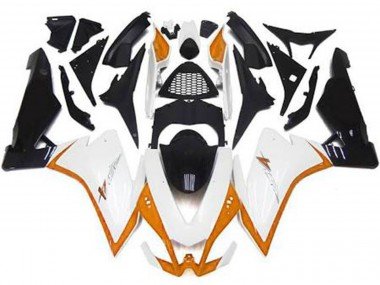 Glänzend Weiß & Orange 2010-2015 Aprilia RSV4 1000 Motorrad Verkleidung