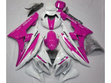Glänzend Weiß & Pink 2006-2007 Yamaha R6 Motorrad Verkleidung