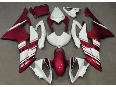 Glänzend Weiß & Rot OEM-Stil 2008-2016 Yamaha R6 Motorrad Verkleidung