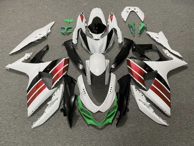 Glänzend Weiß Rot Schwarz & Grün 2009-2016 Suzuki GSXR 1000 Motorrad Verkleidung