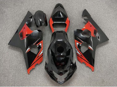Glänzend Schwarz & Rot 2004-2005 Suzuki GSXR 600-750 Motorrad Verkleidung
