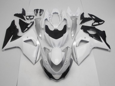 Glänzend Weiß & Silber 2009-2016 Suzuki GSXR 1000 Motorrad Verkleidung