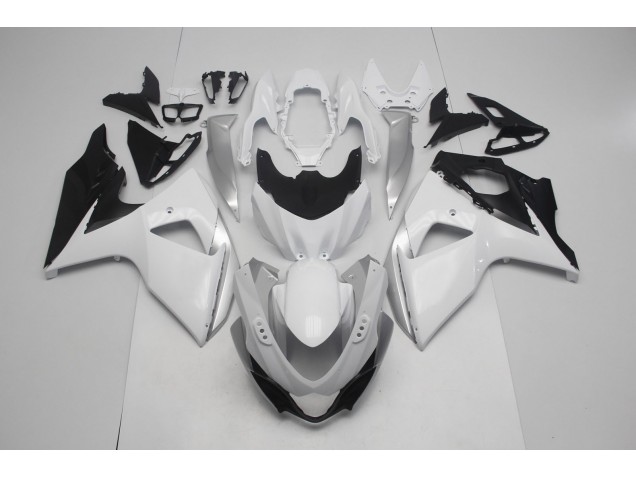 Glänzend Weiß & Silber 2009-2016 Suzuki GSXR 1000 Motorrad Verkleidung
