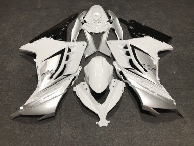 Glänzend Weiß & Silber 2013-2018 Kawasaki Ninja 300 Motorrad Verkleidung