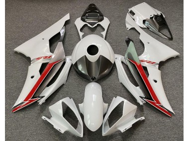 Glänzend Weiß Silber & Rot 2008-2016 Yamaha R6 Motorrad Verkleidung