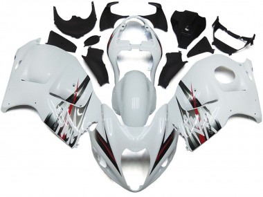 Glänzend Weiß & Silber Stil 1997-2007 Suzuki GSXR 1300 Motorrad Verkleidung