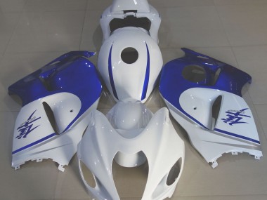 Glänzend Weiß & Tiefblau 1997-2007 Suzuki GSXR 1300 Motorrad Verkleidung