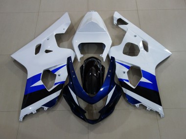 Glänzend Weiß & Tiefblau 2004-2005 Suzuki GSXR 600-750 Motorrad Verkleidung