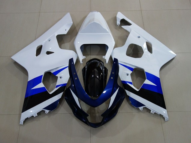 Glänzend Weiß & Tiefblau 2004-2005 Suzuki GSXR 600-750 Motorrad Verkleidung Glänzend Weiß & Tiefblau 2004-2005 Suzuki GSXR 600-750 Motorrad Verkleidung