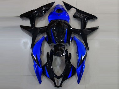 Glänzendes Schwarz & Blau 2007-2008 Honda CBR600RR Motorrad Verkleidung