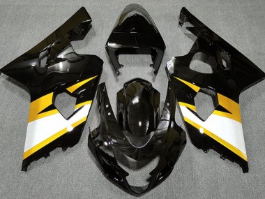 Glänzendes Schwarz & Gelb 2004-2005 Suzuki GSXR 600-750 Motorrad Verkleidung