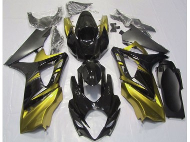 Glänzendes Schwarz & Gelb 2007-2008 Suzuki GSXR 1000 Motorrad Verkleidung