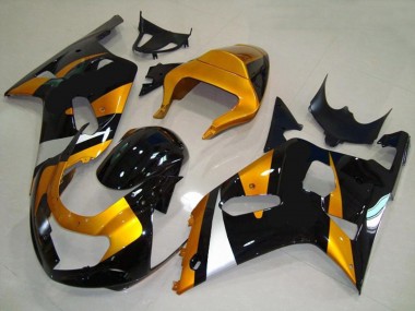 Gold & Schwarz 2001-2003 Suzuki GSXR 600-750 Motorrad Verkleidung
