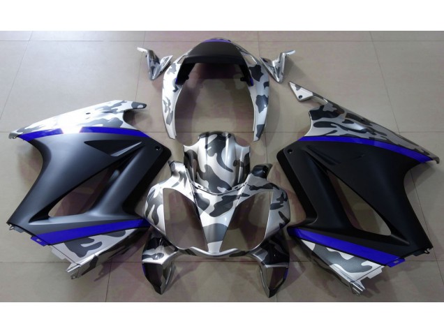 Grau Tarnung & Blau 2002-2012 Honda VFR800 Motorrad Verkleidung