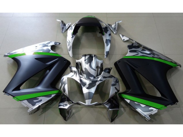 Grau Tarnung & Grün 2002-2012 Honda VFR800 Motorrad Verkleidung
