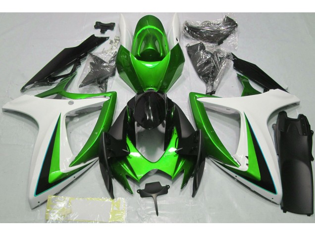 Grün-Weiß 2006-2007 Suzuki GSXR 600-750 Motorrad Verkleidung