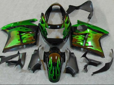 Grün Flamme 1996-2007 Honda CBR1100XX Motorrad Verkleidung