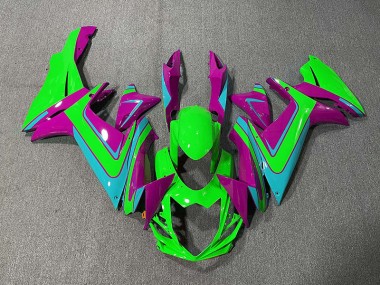 Grün Hellblau & Magenta 2011-2024 Suzuki GSXR 600-750 Motorrad Verkleidung