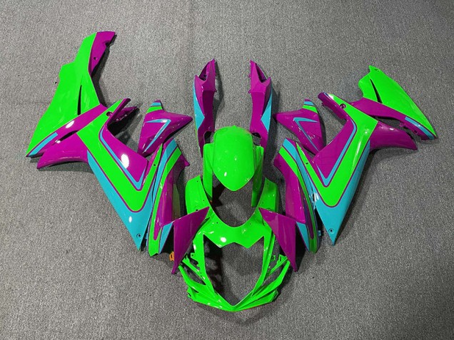 Grün Hellblau & Magenta 2011-2024 Suzuki GSXR 600-750 Motorrad Verkleidung