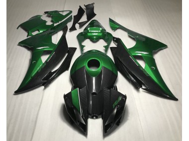 Grün Mit Kohlefaser Stil 2008-2016 Yamaha R6 Motorrad Verkleidung