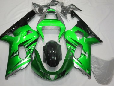 Grün & Silber 2001-2003 Suzuki GSXR 600-750 Motorrad Verkleidung