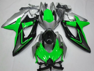 Grün & Silber 2008-2010 Suzuki GSXR 600-750 Motorrad Verkleidung