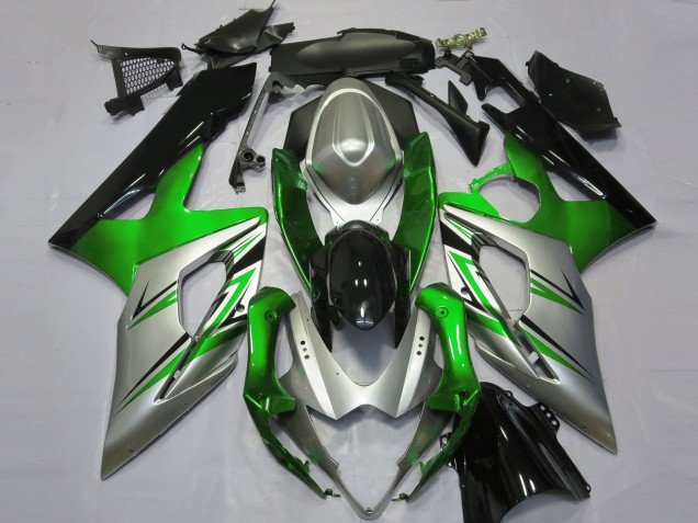 Grün-Silber & Schwarz 2005-2006 Suzuki GSXR 1000 Motorrad Verkleidung Grün-Silber & Schwarz 2005-2006 Suzuki GSXR 1000 Motorrad Verkleidung
