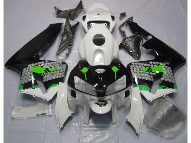 Grüne Spritzer Auf Glänzendem Schwarz 2005-2006 Honda CBR600RR Motorrad Verkleidung