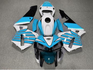 Hellblaue & Weiße Flügel 2005-2006 Honda CBR600RR Motorrad Verkleidung