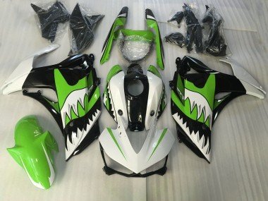 Hellgrüner & Weißer Hai 2015-2018 Yamaha R3 Motorrad Verkleidung