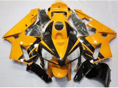 Hellorange & Glänzendes Schwarzes Design 2005-2006 Honda CBR600RR Motorrad Verkleidung