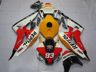 Hellorangeweiß Repsol 2006-2007 Honda CBR1000RR Motorrad Verkleidung