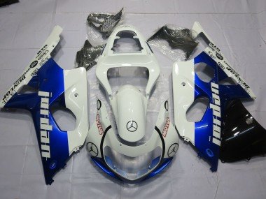 Jordan Blau & Weiß 2000-2002 Suzuki GSXR 1000 Motorrad Verkleidung