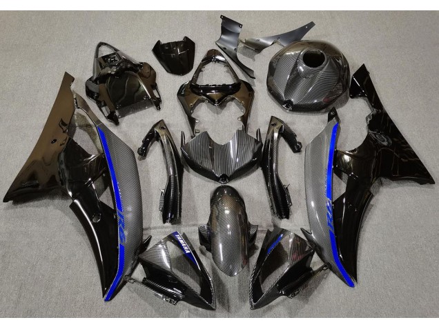 Kohlefaser & Blau 2008-2016 Yamaha R6 Motorrad Verkleidung