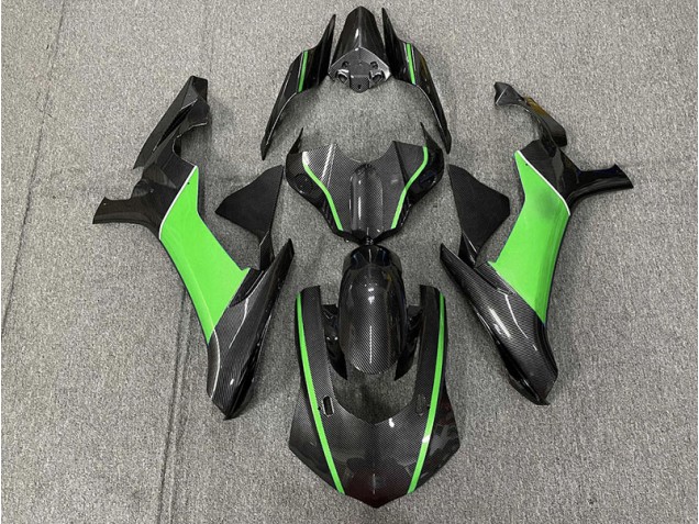 Kohlefaser & Grün 2015-2019 Yamaha R1 Motorrad Verkleidung