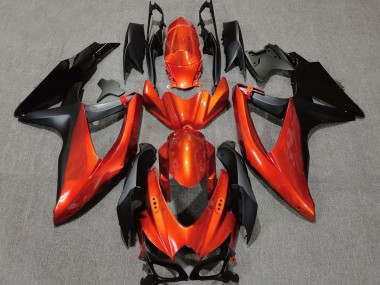 Kräftiges Orange In Schwarz 2008-2010 Suzuki GSXR 600-750 Motorrad Verkleidung