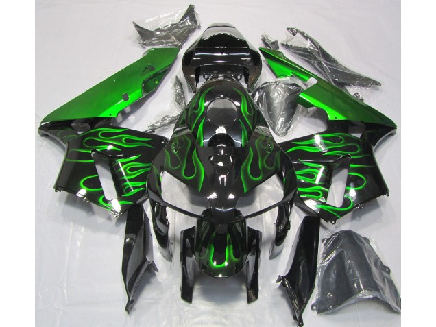 Leuchtend Grün Flamme 2005-2006 Honda CBR600RR Motorrad Verkleidung Leuchtend Grün Flamme 2005-2006 Honda CBR600RR Motorrad Verkleidung
