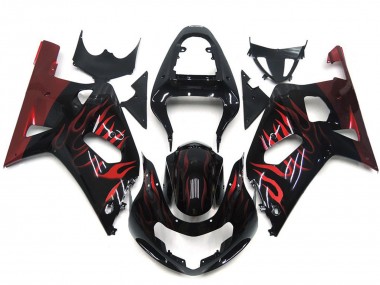 Leuchtend Rot Flamme 2001-2003 Suzuki GSXR 600-750 Motorrad Verkleidung