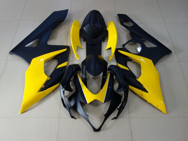 Matt Schwarz & Gelb 2005-2006 Suzuki GSXR 1000 Motorrad Verkleidung