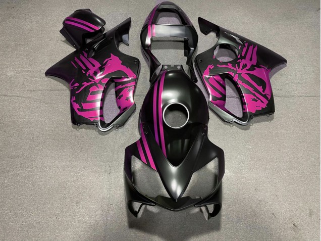 Matt Schwarzer & Rosa Totenkopf 2001-2003 Honda CBR600 F4i Motorrad Verkleidung