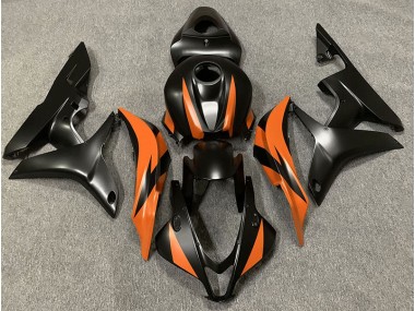 Matt Schwarzes & Orangefarbenes Design 2007-2008 Honda CBR600RR Motorrad Verkleidung