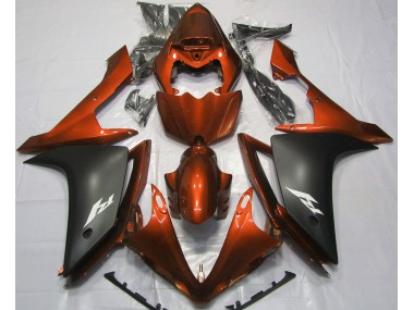 Orange Glänzend & Schwarz 2007-2008 Yamaha R1 Motorrad Verkleidung