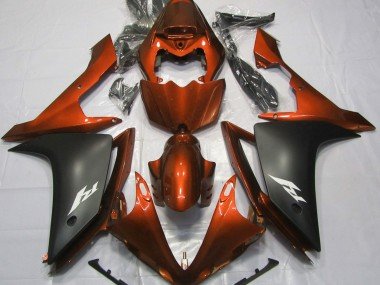 Orange Glänzend & Schwarz 2007-2008 Yamaha R1 Motorrad Verkleidung