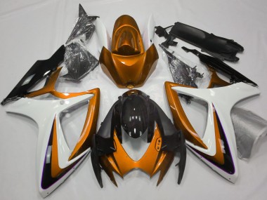 Orange & Weiß Ohne Abzeichen 2006-2007 Suzuki GSXR 600-750 Motorrad Verkleidung