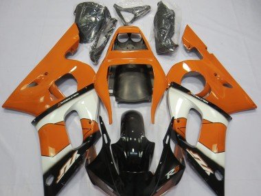 Orange Weiß & Schwarz 1998-2002 Yamaha R6 Motorrad Verkleidung