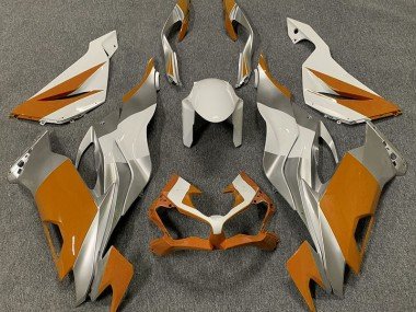 Orangeweiß & Silber 2019-2023 Kawasaki ZX6R Motorrad Verkleidung